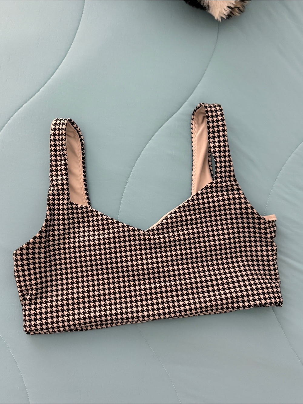 YPB Houndstooth Scoop neck unlined sports bra